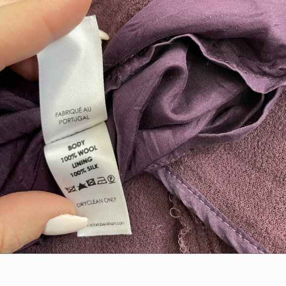 Victoria Beckham 100% wool v neck sleeveless maroon midi dress - Picture 9 of 11